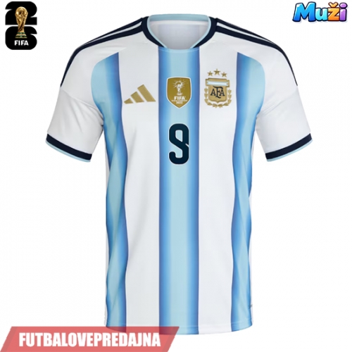 Lacne Muži Futbalové dres Argentína Julian Alvarez #9 MS 2026 Krátky Rukáv - Domáci